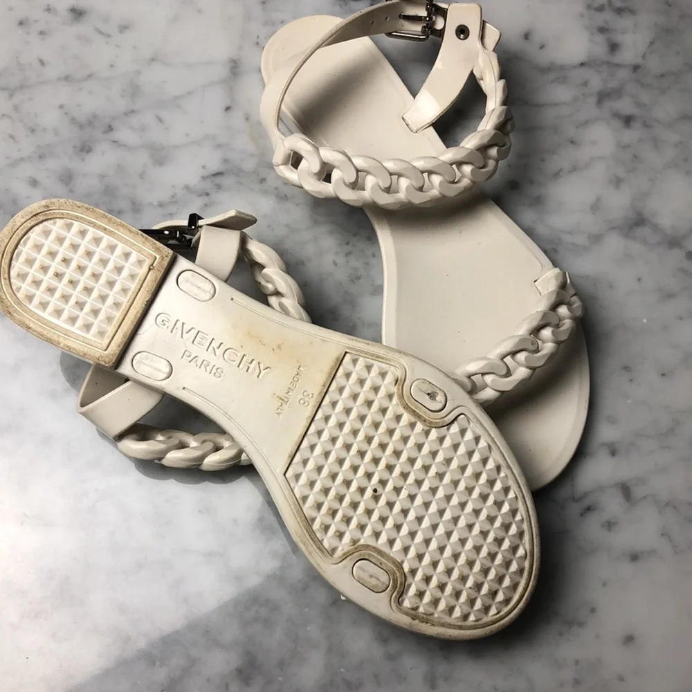 Givenchy jelly White Braided Strap Sandals Size 38 - Picture 2 of 11